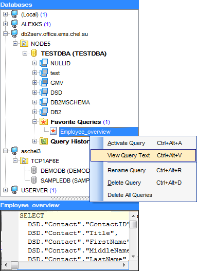 hs2430 - DB Explorer - Query context menu