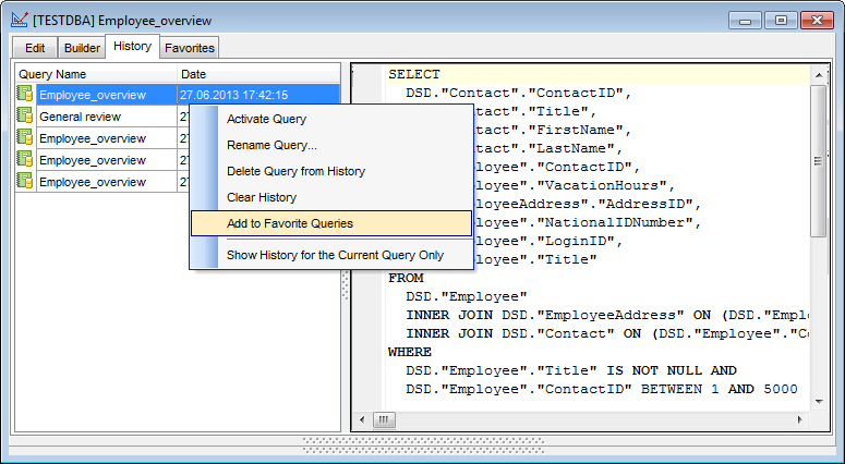 hs3330 - Query History