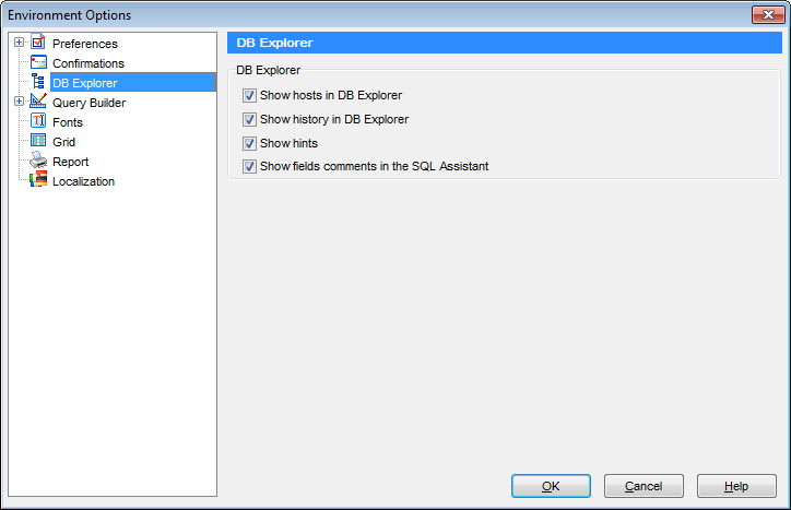 hs4113 - Environment Options - DB Explorer