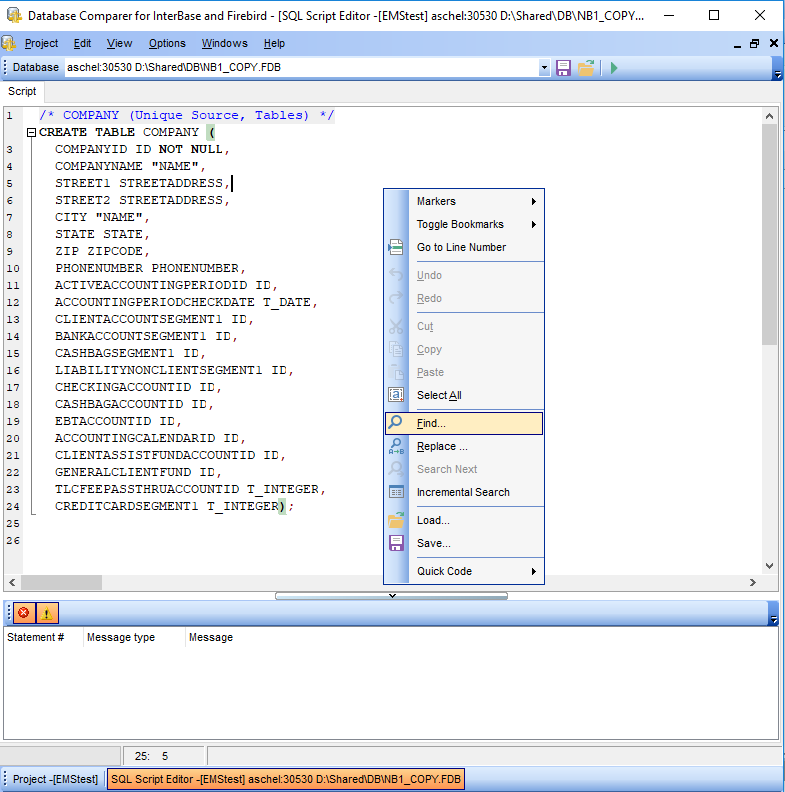 SQL Script Editor