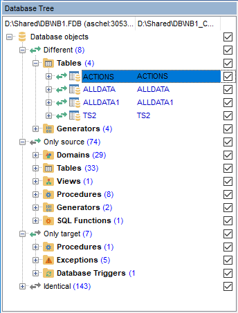 Working with Project - DB Tree