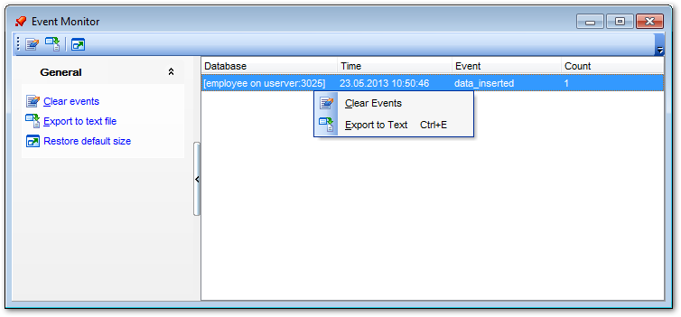 Event Monitor - Working with Event Monitor