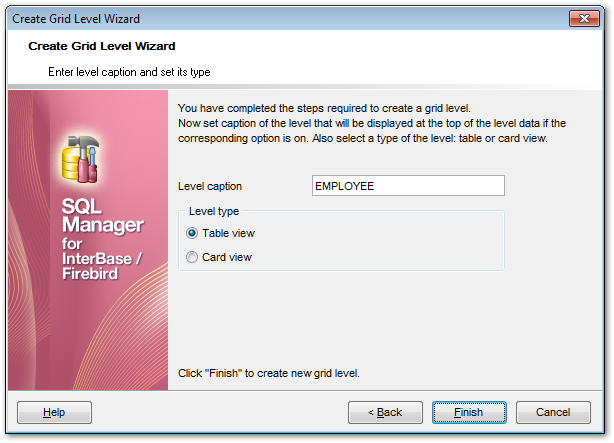 Create Grid Level - Setting additional parameters