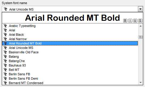 Environment Options - Fonts - System font name