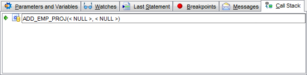 Procedure Debugger - Debug info - Call Stack