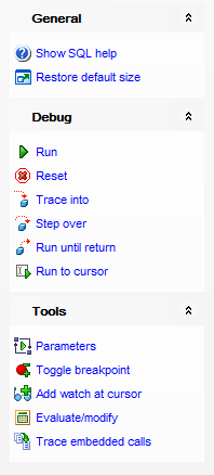 Procedure Debugger - Using Navigation bar