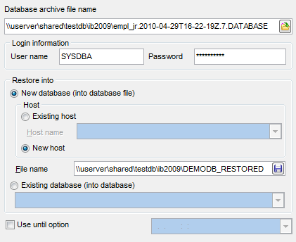 Restore database - Restore From Journal Archive