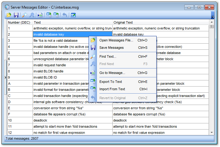 Server Messages Editor