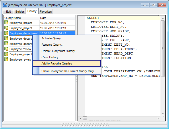 hs3330 - Query History