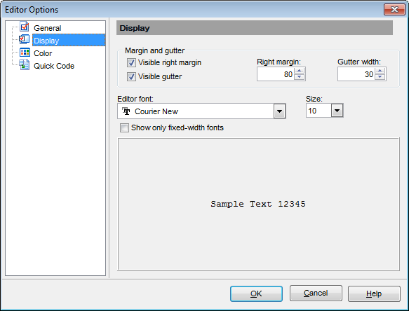 hs4122 - Editor options - Display