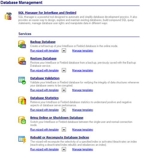 Database Management - Desktop Panel