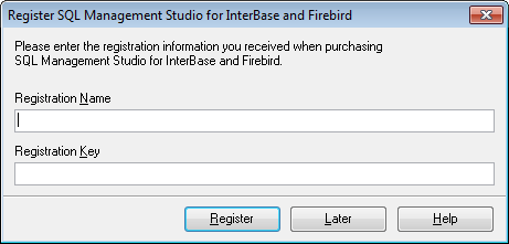 Welcome to SQL Studio - Register product