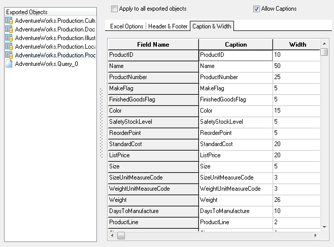 Step 7 - Caption and width