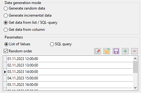 Date field parameters - Mode - List or query