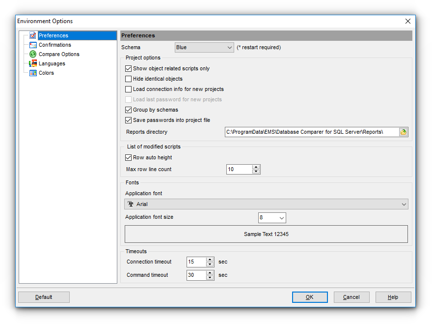 Environment Options - Preferences