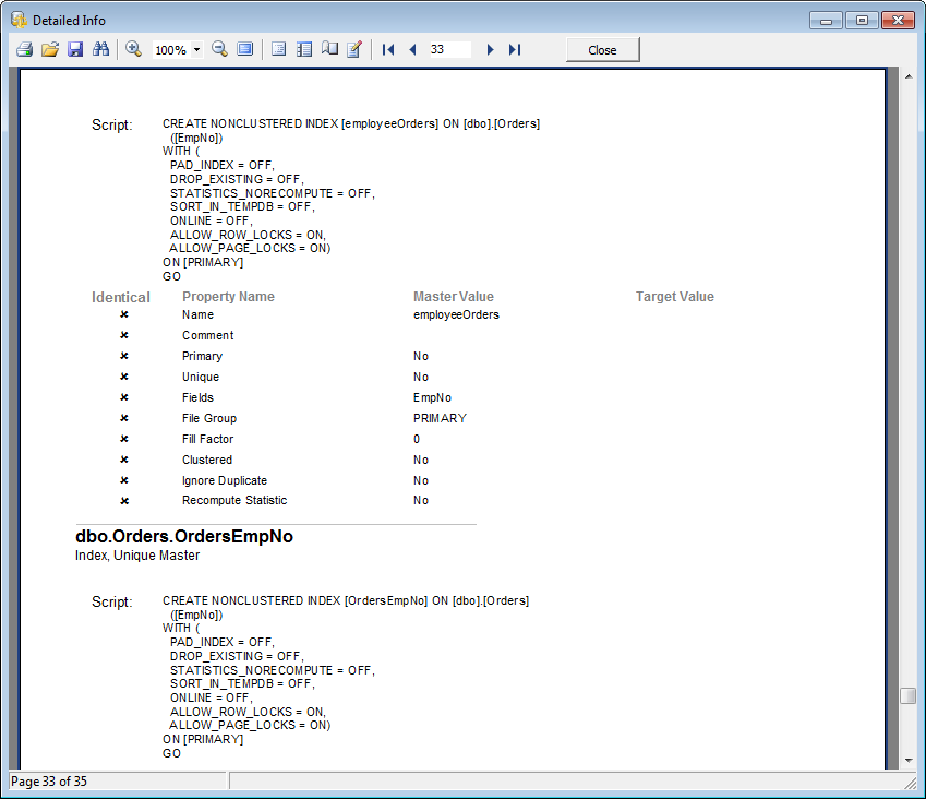 Sample report - Detailed Info