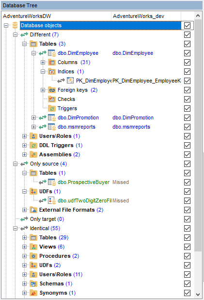 Working with Project - DB Tree