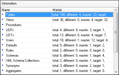 Working with Project - Information window - total