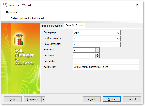 Bulk Insert - Customizing data file format