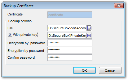 Certificate Editor - Backup Certificate