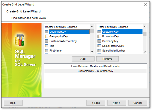 Create Grid Level - Binding master and detail levels