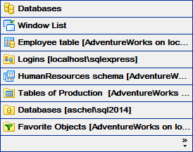 DB Explorer - Using tabs - View as tabs