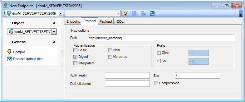 Endpoint Editor - Protocol - HTTP