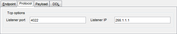 Endpoint Editor - Protocol - TCP