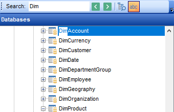 Environment Options - Tools - Db Explorer - SearchSample