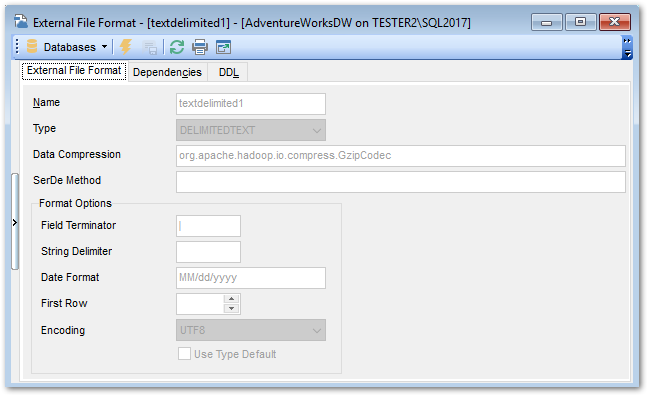 External file format - Object editor