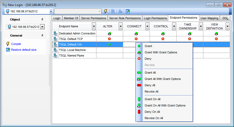 Login Editor - Defining endpoint permissions