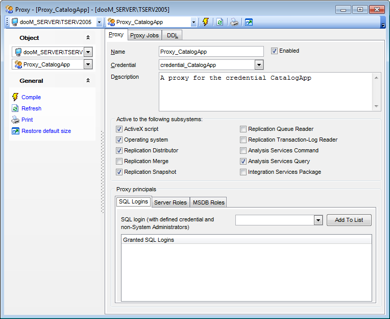 Proxy Editor - Editing proxy definition