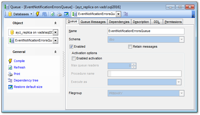 Queue Editor - Editing queue definition