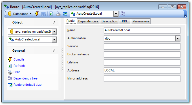 Route Editor - Editing Route definition