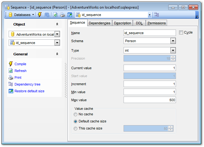 Sequence Editor - Editing sequence definition