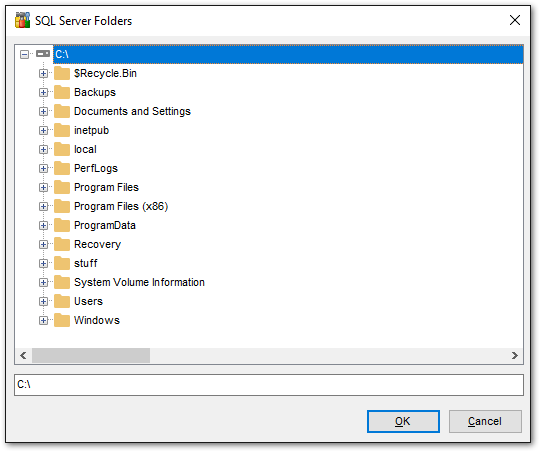 Server Properties - Database Settings - SQL Server Folders