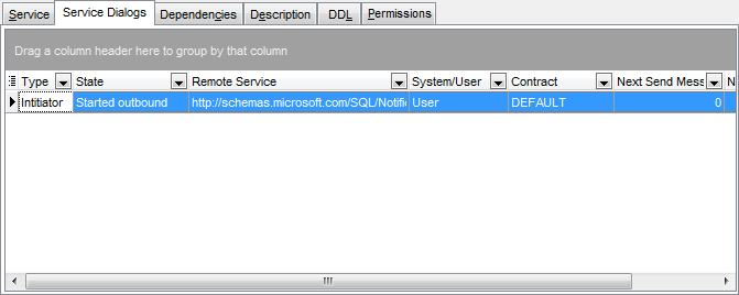 Service Editor - Viewing service dialogs