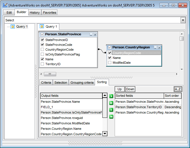 hs3326 - Setting sorting parameters