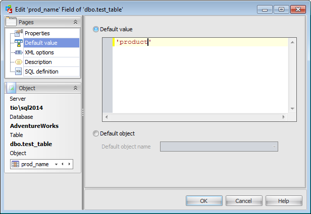 Field Editor - Default value