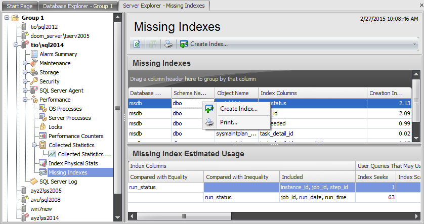 Performance - Missing indexes