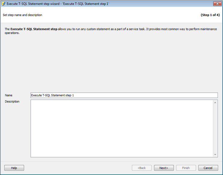 Service tasks - Execute T-SQL Statement - Naming template