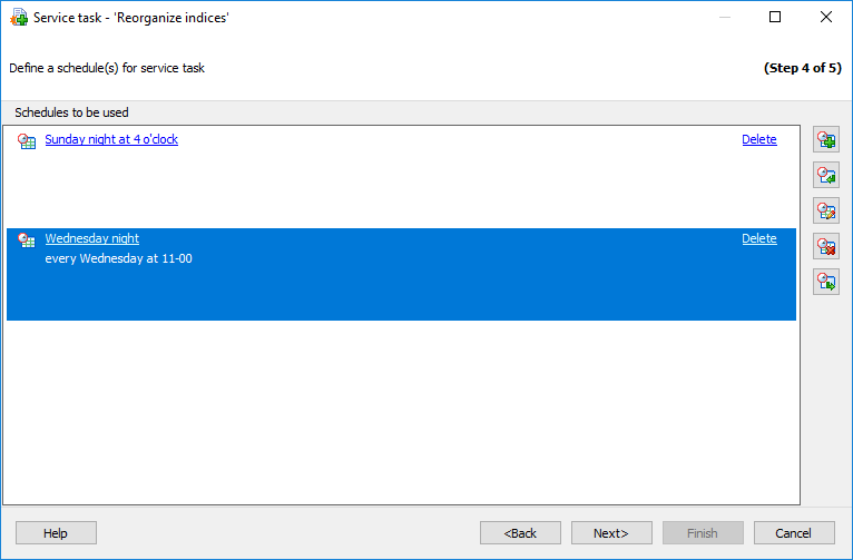 Task templates - Service task wizard - Define a schedule for service task