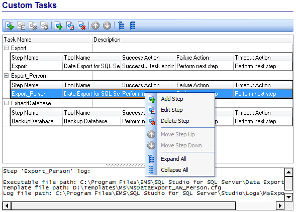 Scheduling and Performing tasks - Managing task steps