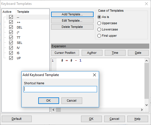 Keyboard Templates