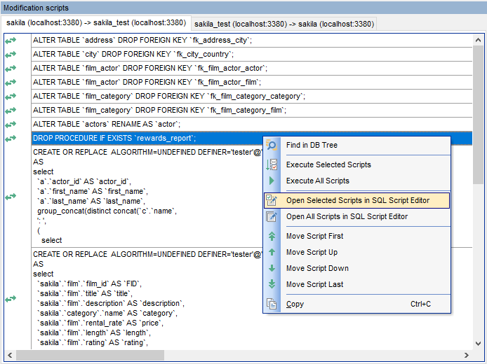 Working with Project - Modification Scripts