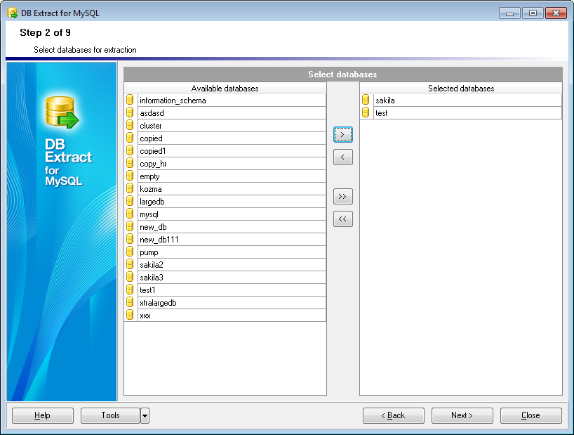 hs2105 - Step2 - Selecting databases