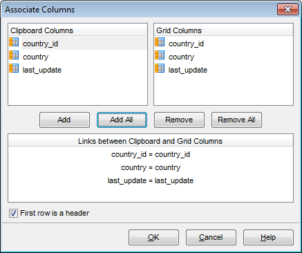 Data View - Grid View - Associate columns