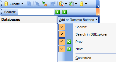 DB Explorer - Search Panel - Customize