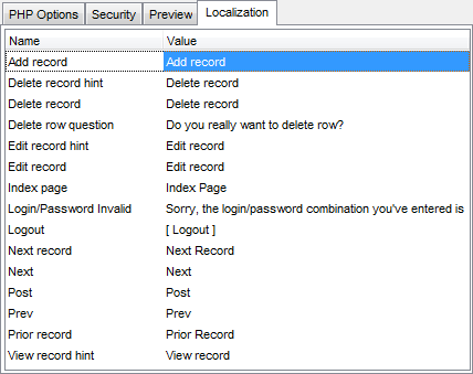 Export as php page - Adjust formats - Localization