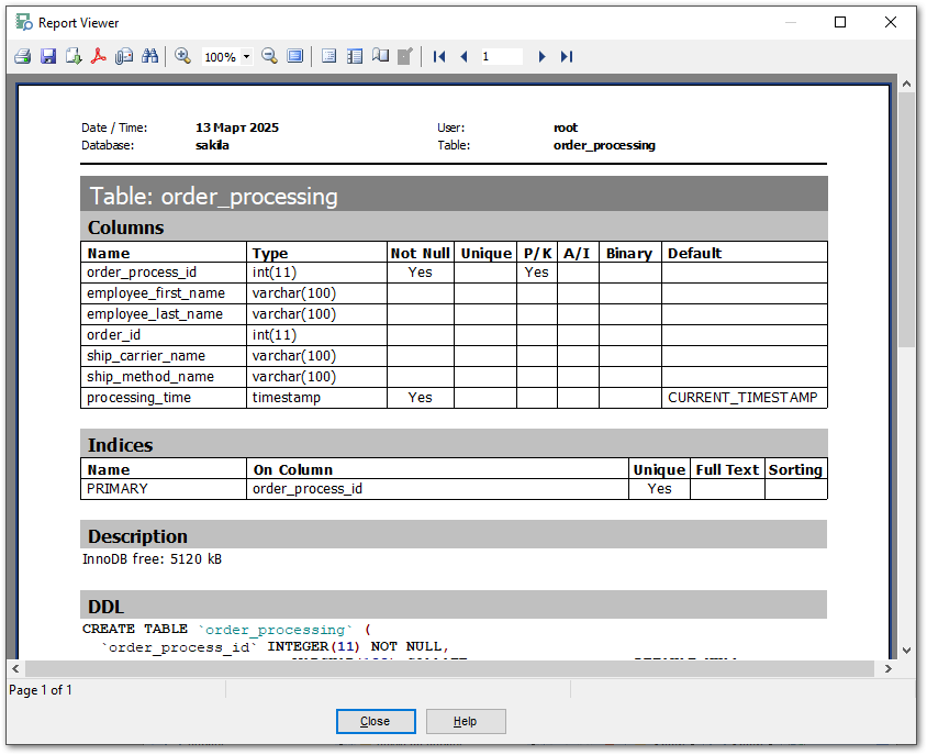 Print Metadata - Preview